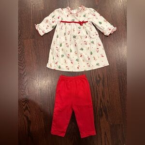 Kissy Kissy Holiday Baby Romper - Red and Green Accents